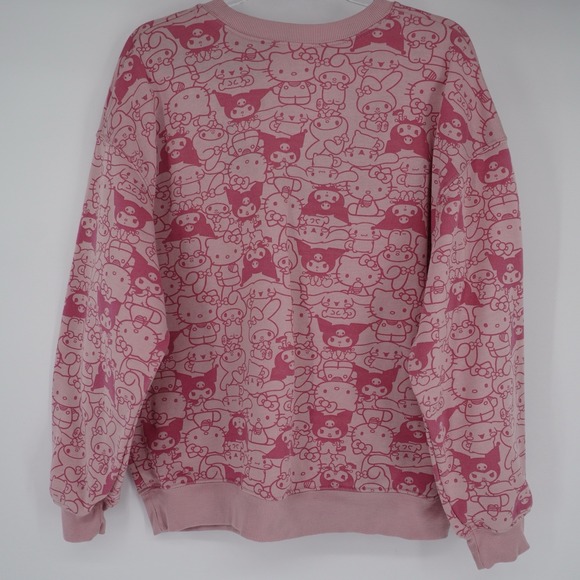 Hello Kitty and Friends Crewneck Sweatshirt Light Pink Large (12-14) AOP - Picture 9 of 11
